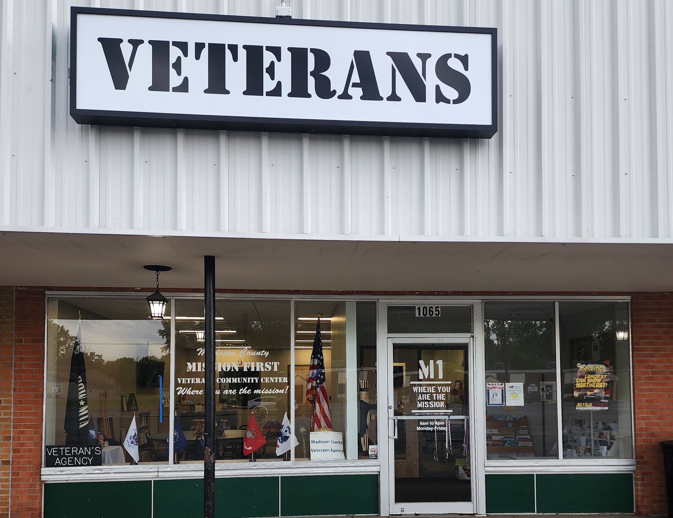 Sign above the Veterans Agency Door